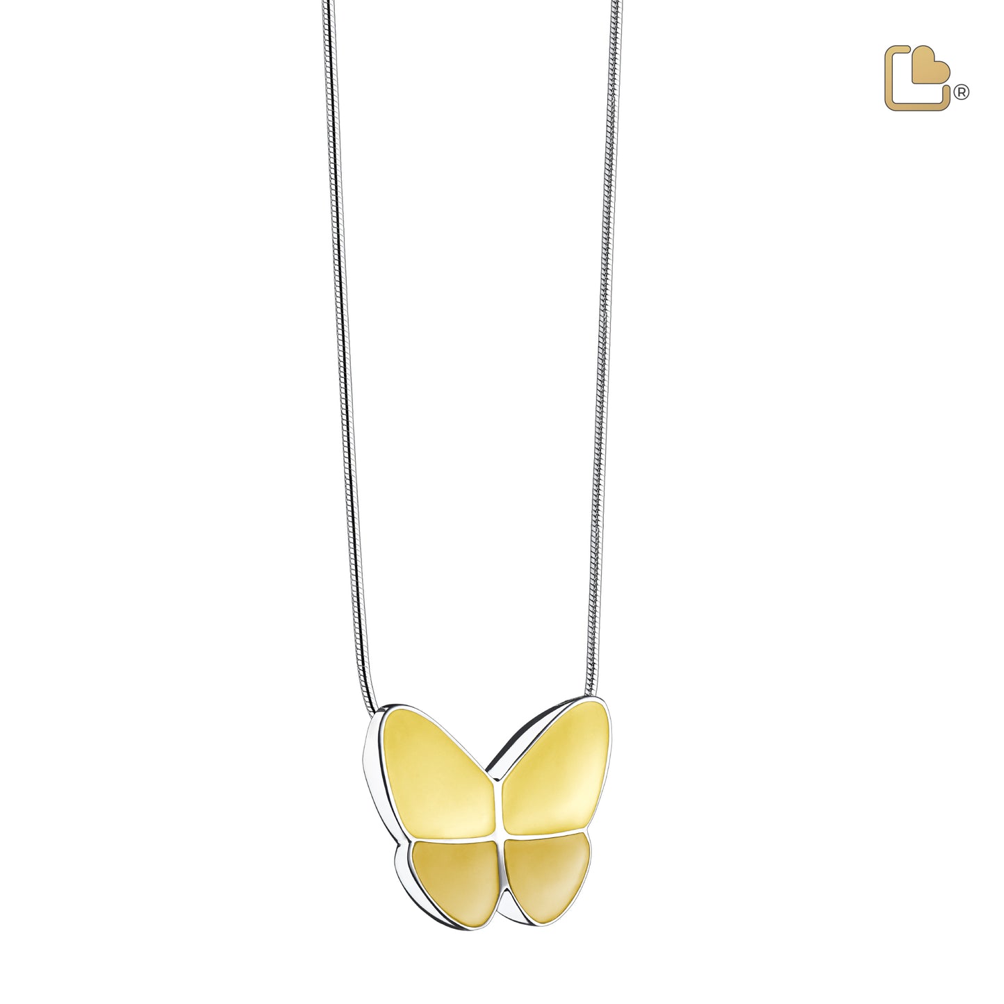 Pendant: Wings Of Hope Yellow - Enamel Rhodium Plated - PD1203