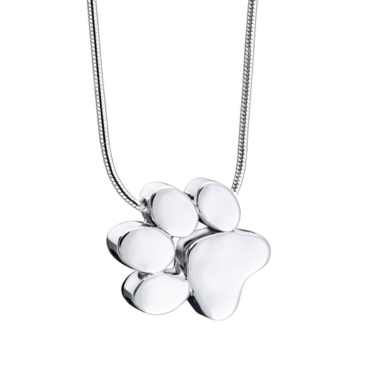 Pendant: Paw - Rhodium Plated  - PD1400