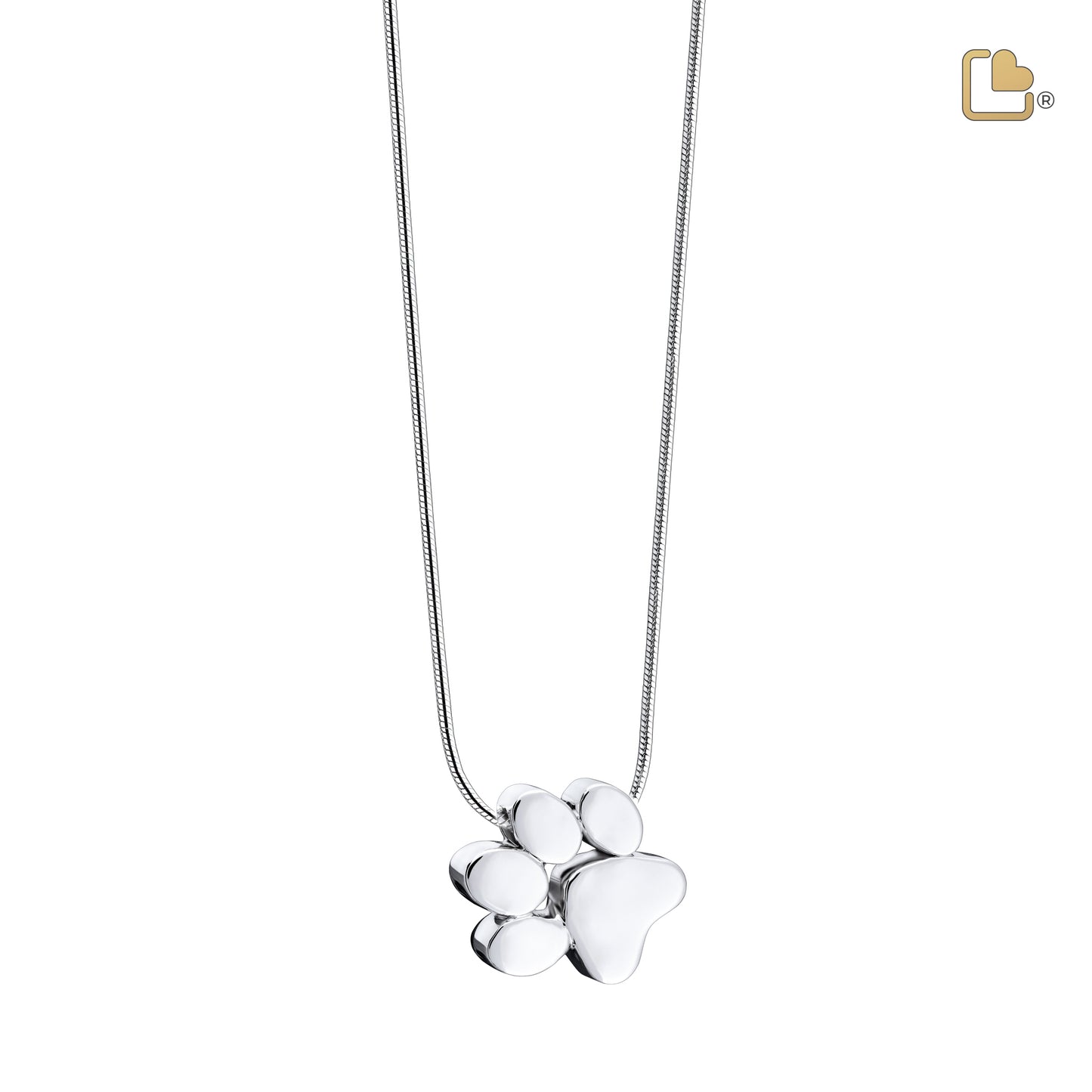 Pendant: Paw - Rhodium Plated  - PD1400