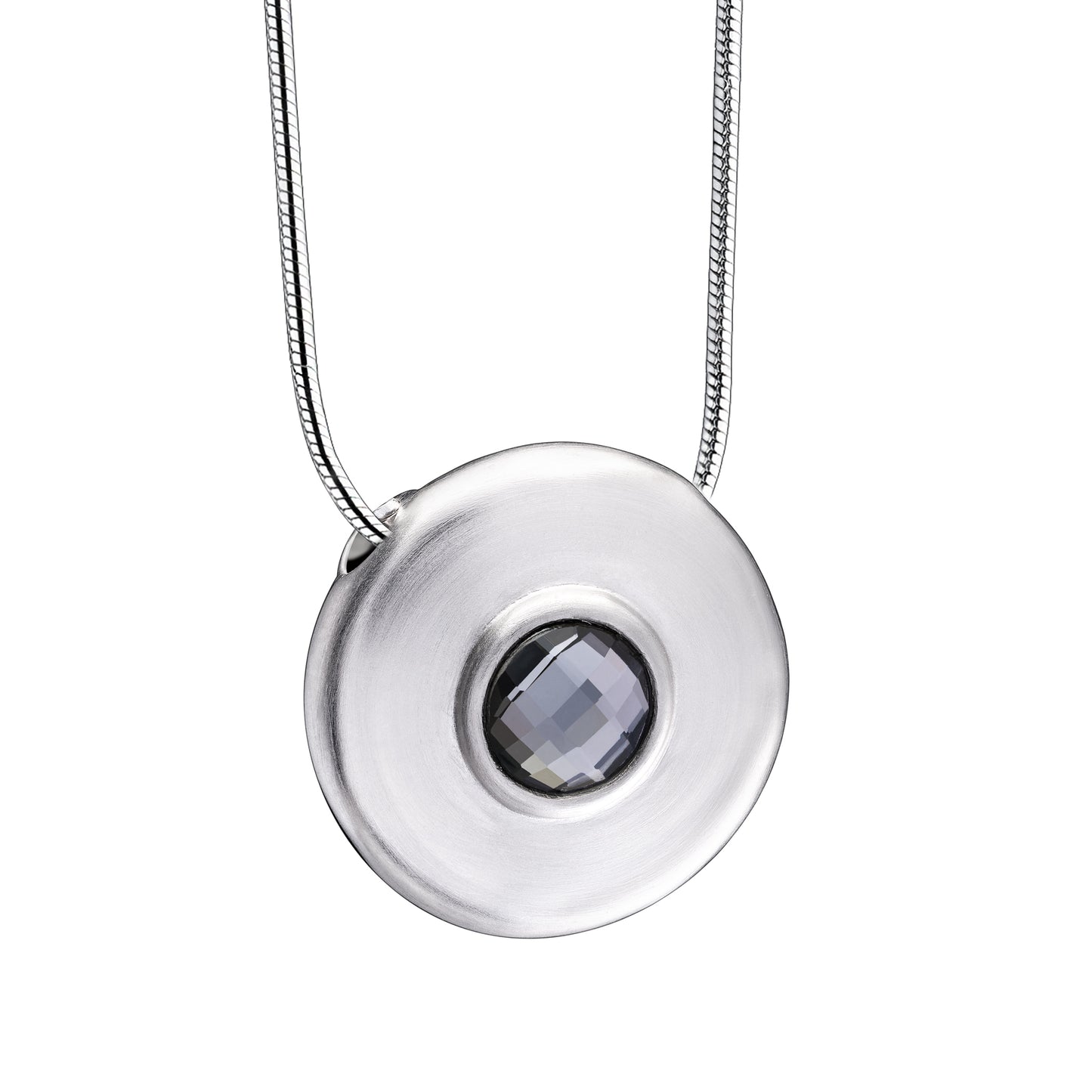 Pendant: Simplicity - Rhodium Plated w/Black Crystal - PD1440