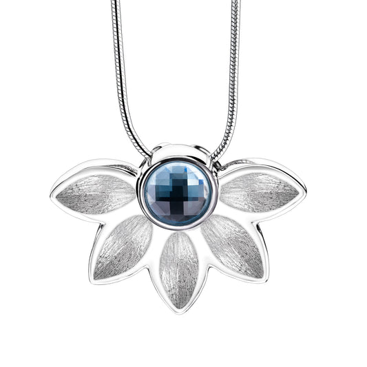 Pendant:  Azure - Rhodium Plated Two Tone w/Blue Crystal - PD1450*