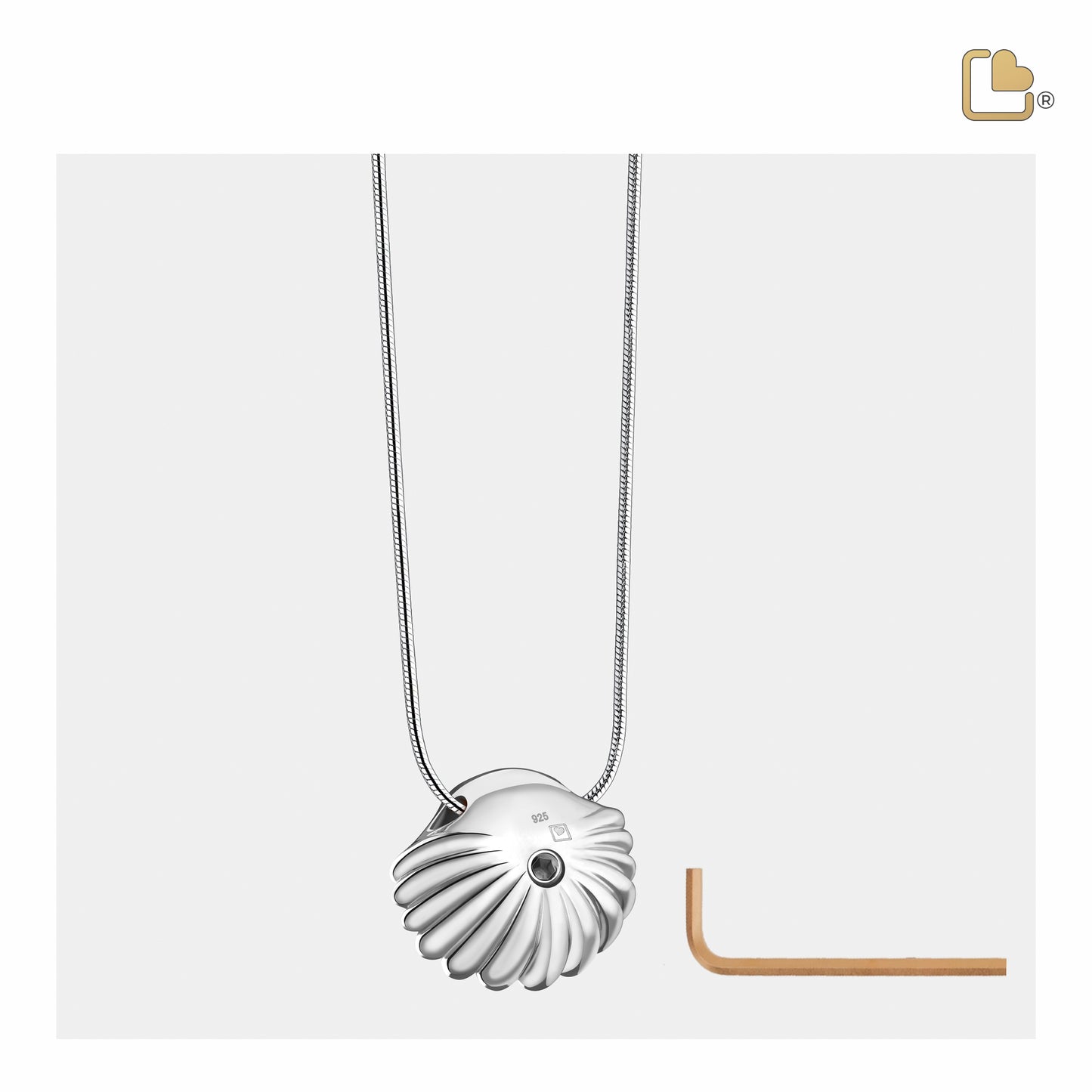 Pendant: Sea Shell Pearl - Rhodium Plated Two Tone - PD1480*