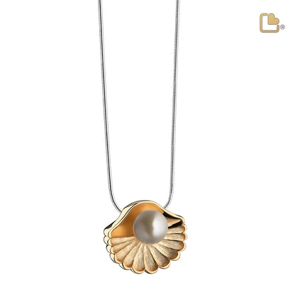 Pendant: Sea Shell Pearl - Gold Vermeil Two Tone - PD1481*