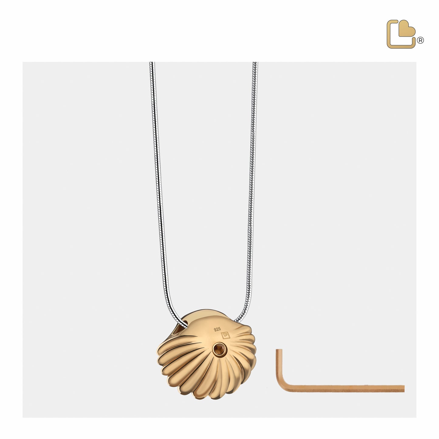 Pendant: Sea Shell Pearl - Gold Vermeil Two Tone - PD1481*