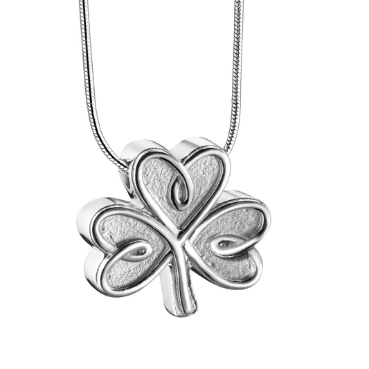 Pendant: Celtic Shamrock - Rhodium Plated Two Tone - PD1491*