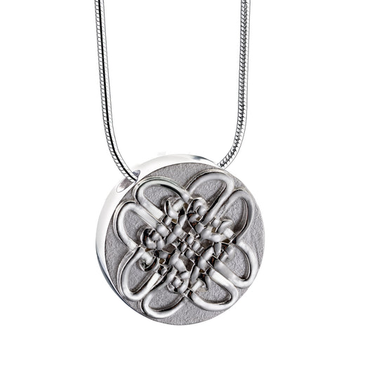 Pendant: Celtic Circle - Rhodium Plated Two Tone - PD1493*