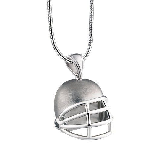 Pendant: Football Helmet - Rhodium Plated Two Tone - PD1510