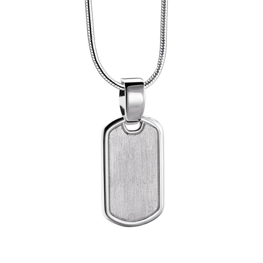 Pendant: Dog Tag - Rhodium Plated Two Tone - PD1512