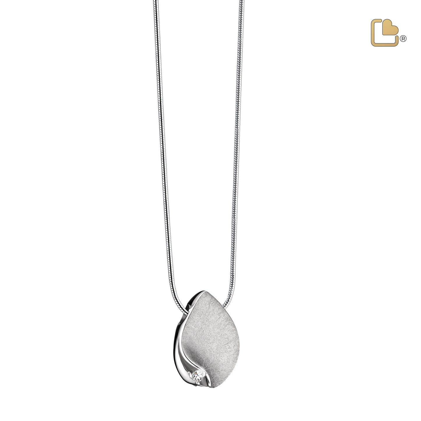 Pendant: TearDrop - Rhodium Plated Two Tone w/Crystal - PD1531