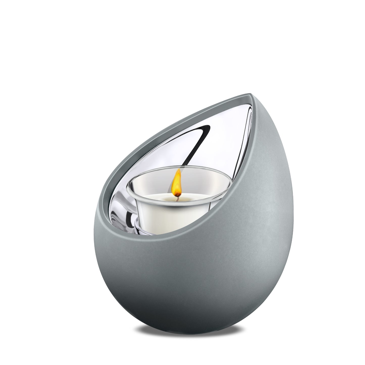 Drop™ Grey & Polished Silver (Tealight Urn) - T584*