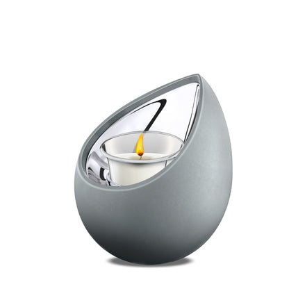 Drop™ Grey & Polished Silver (Tealight Urn) - T584*