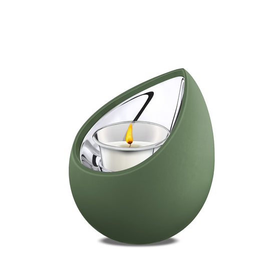 Drop™ Sage Green & Polished Silver (Tealight Urn) - T585*