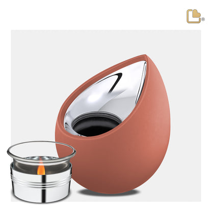 Drop™ Terracotta & Brushed Gold (Tealight Urn) - T587*