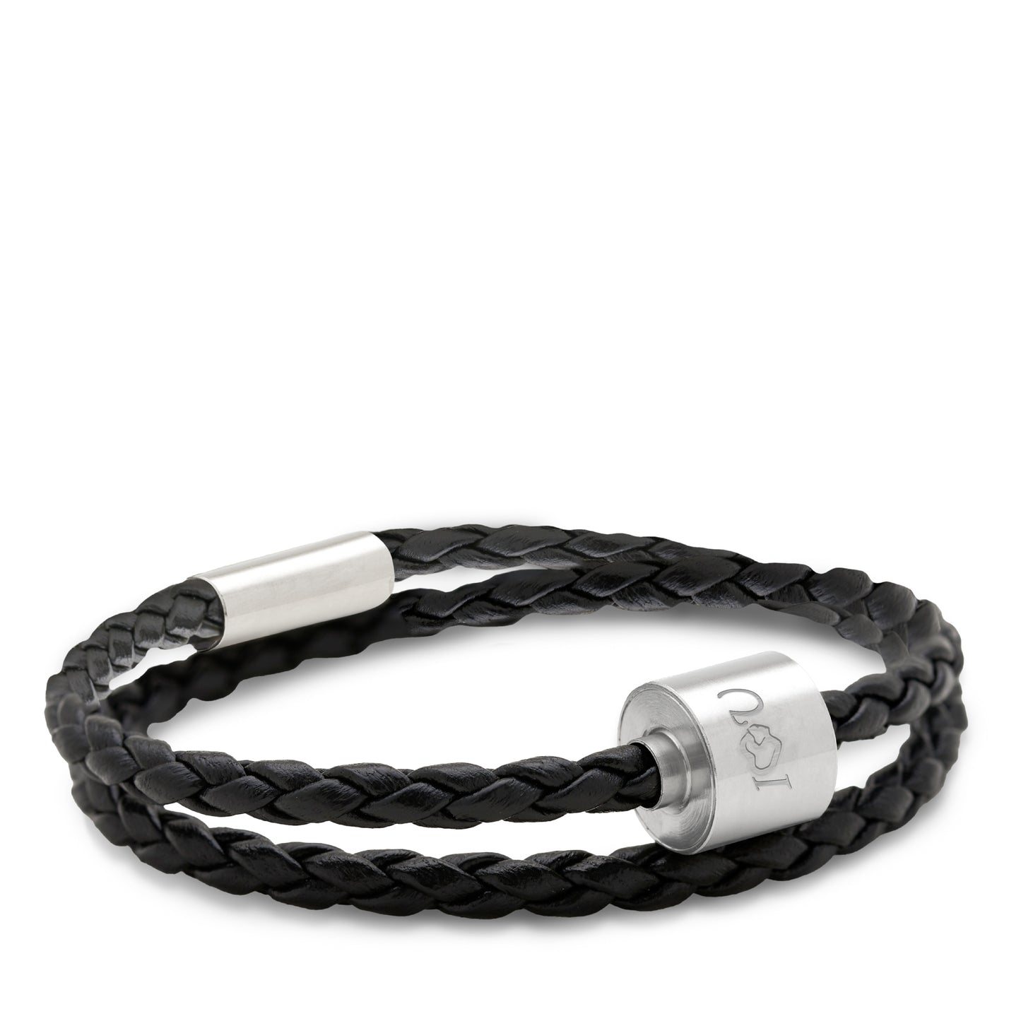 Memento Bracelet: Braided Leather Brushed Ashes Bead Black (S) - TB-BB1-S*