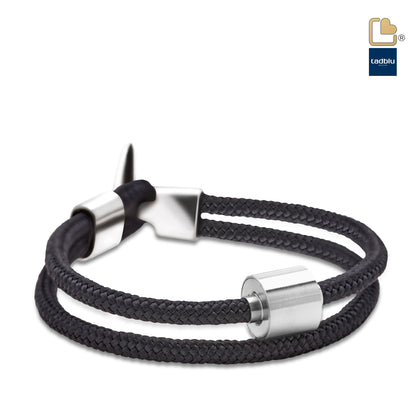 Memento Bracelet: Cord Brushed Ashes Bead Black (M) - TB-BC1-M*