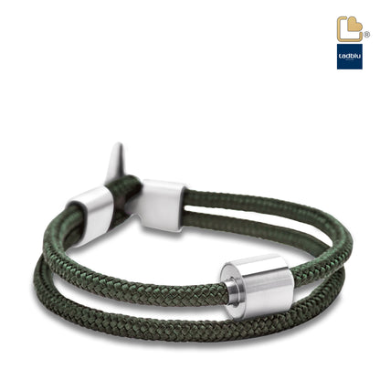 Memento Bracelet: Cord Brushed Ashes Bead Nato Green (L) - TB-BC10-L*