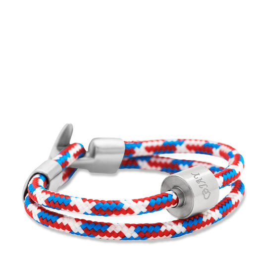 Memento Bracelet: Cord Brushed Ashes Bead Tommy Red-Blue (L) - TB-BC11-L*