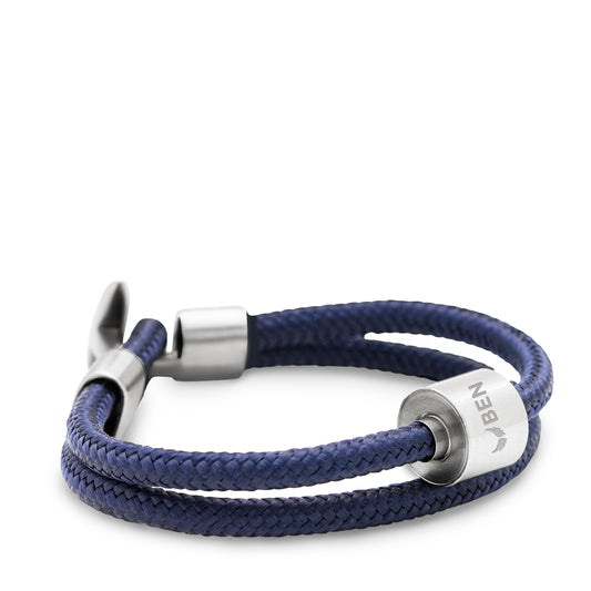 Memento Bracelet: Cord Brushed Ashes Bead Navy Blue (L) - TB-BC12-L*