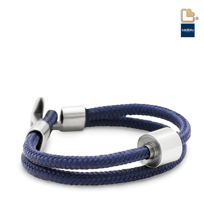 Memento Bracelet: Cord Brushed Ashes Bead Navy Blue (S) - TB-BC12-S*