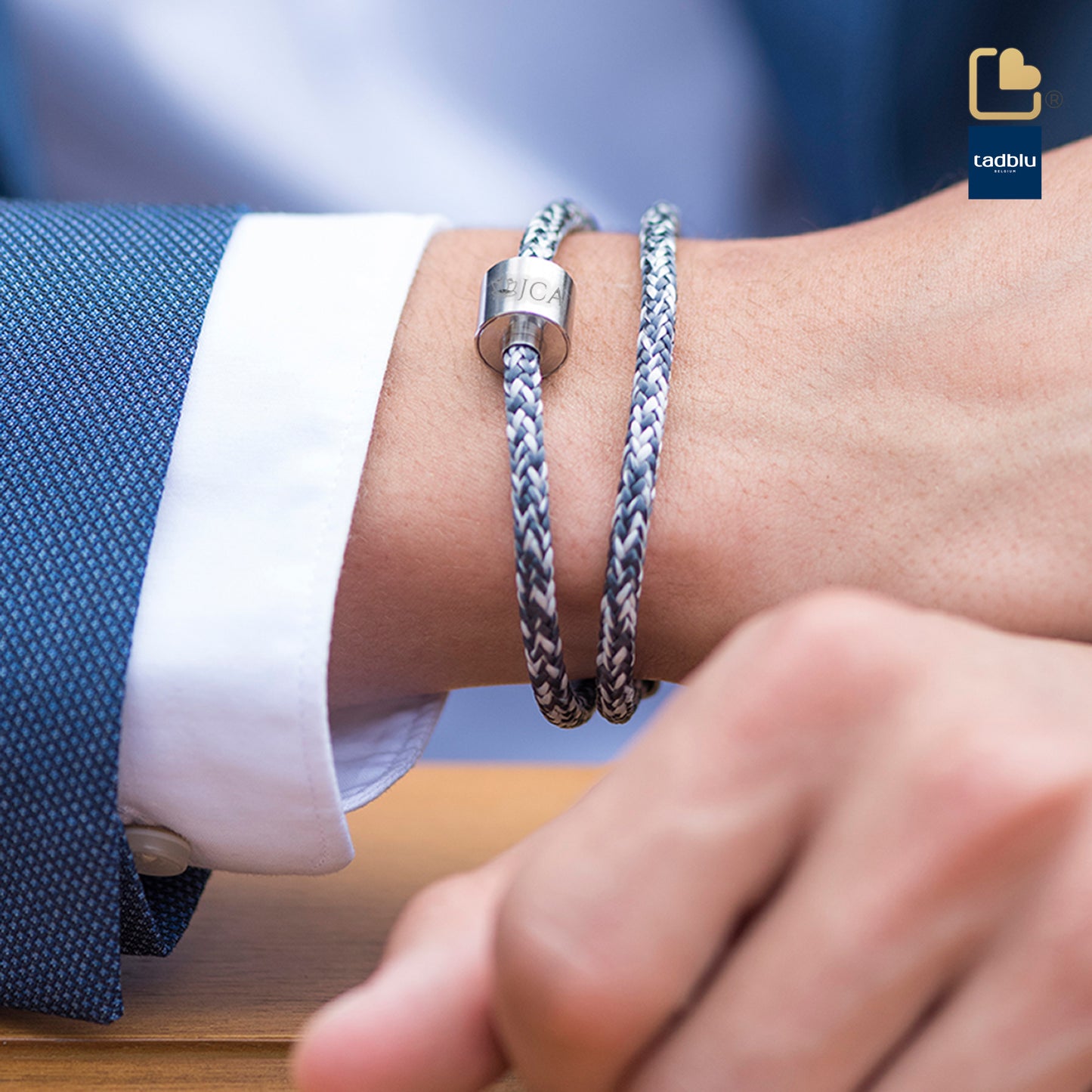 Memento Bracelet: Cord Brushed Ashes Bead Jeans (M) - TB-BC6-M*