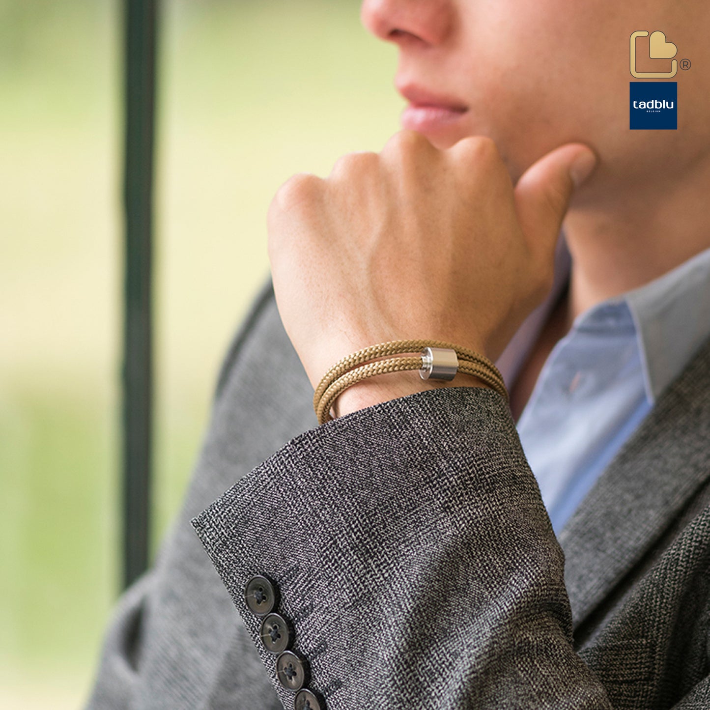 Memento Bracelet: Cord Brushed Ashes Bead Goldsand (L) - TB-BC7-L*