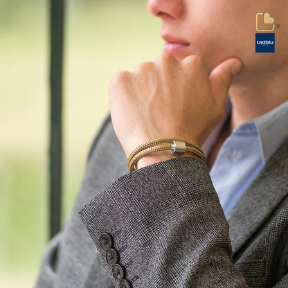 Memento Bracelet: Cord Brushed Ashes Bead Goldsand (M) - TB-BC7-M*