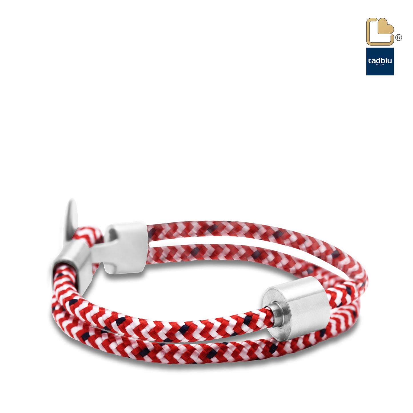 Memento Bracelet: Cord Brushed Ashes Bead Red-White (L) - TB-BC8-L*