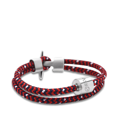 Memento Bracelet: Cord Brushed Ashes Bead Red-Black (XL) - TB-BC9-XL*