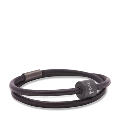 Memento Bracelet: Smooth Leather Black Ashes Bead Black (L) - TB-BE-BL1-L*