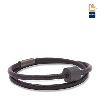 Memento Bracelet: Smooth Leather Black Ashes Bead Black (S) - TB-BE-BL1-S*