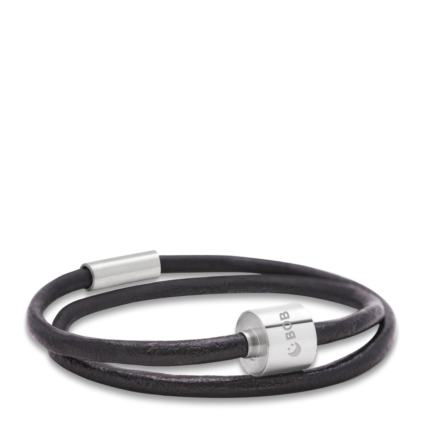 Memento Bracelet: Smooth Leather Brushed Ashes Bead Black (XL) - TB-BL1-XL*