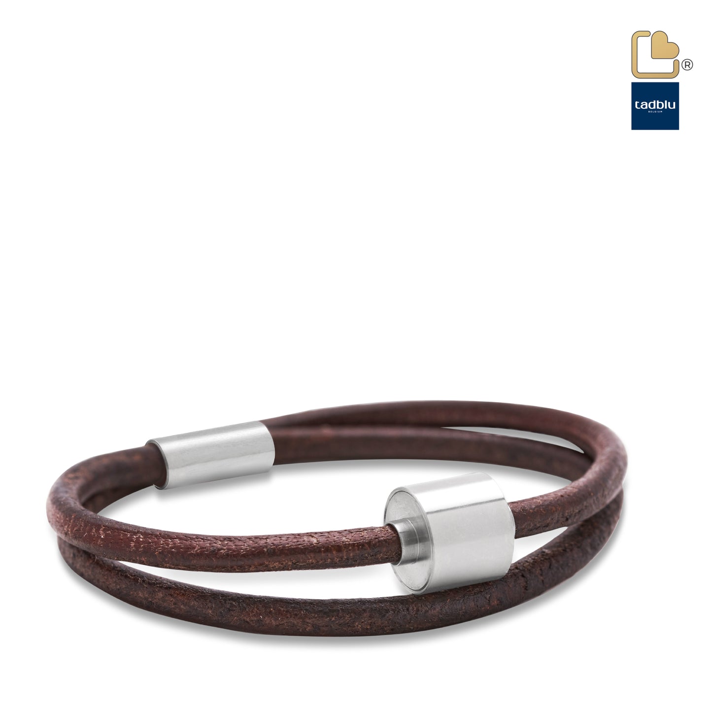Memento Bracelet: Smooth Leather Brushed Ashes Bead Brown (S) - TB-BL2-S*