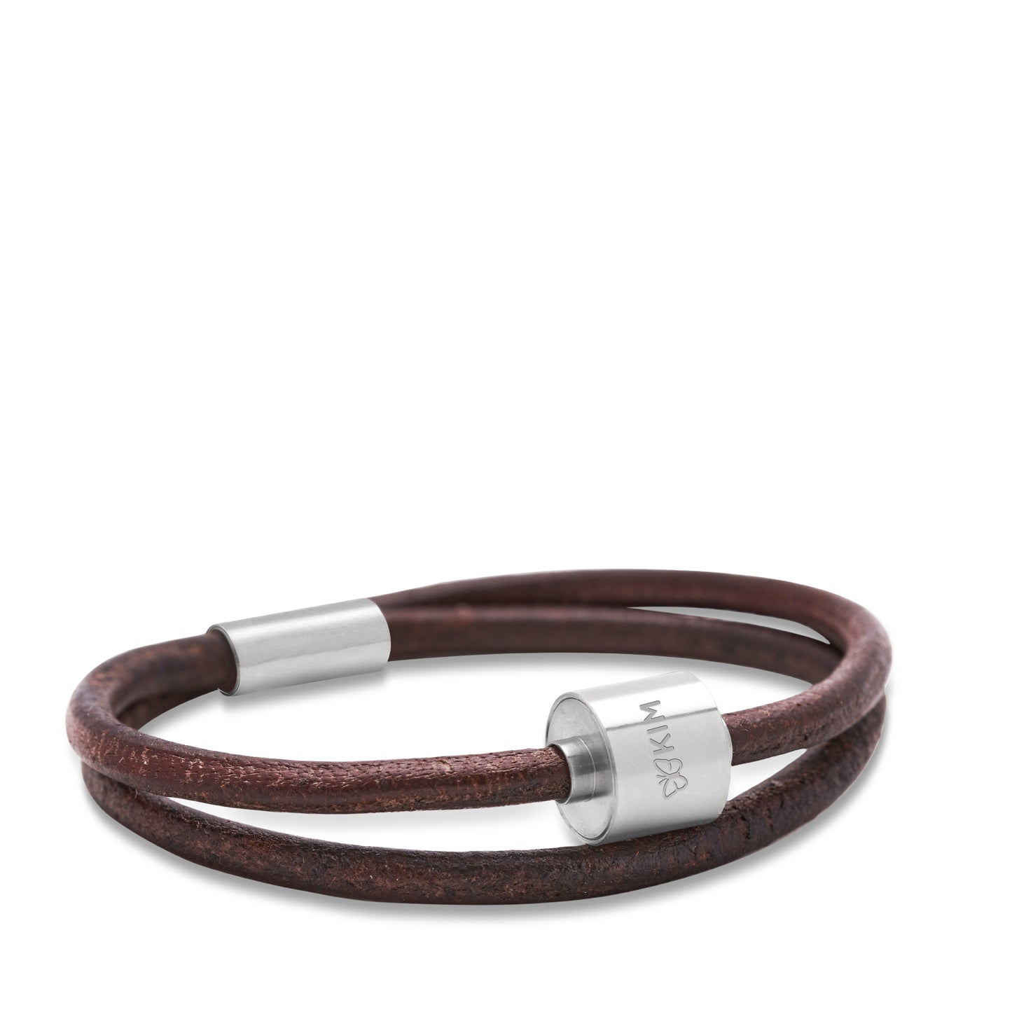 Memento Bracelet: Smooth Leather Brushed Ashes Bead Brown (XL) - TB-BL2-XL*