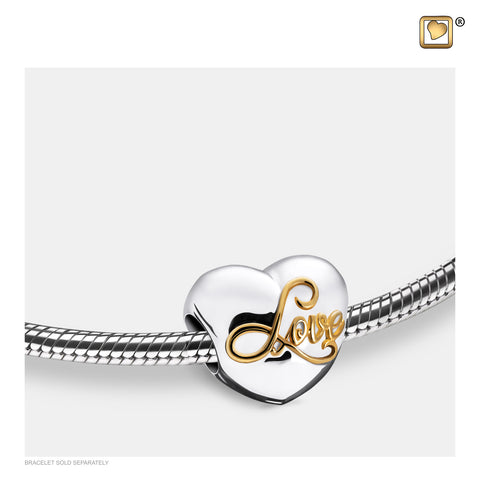Bead: Spell your Love - Rhodium Plated Gold Vermeil Two Tone - BD2002