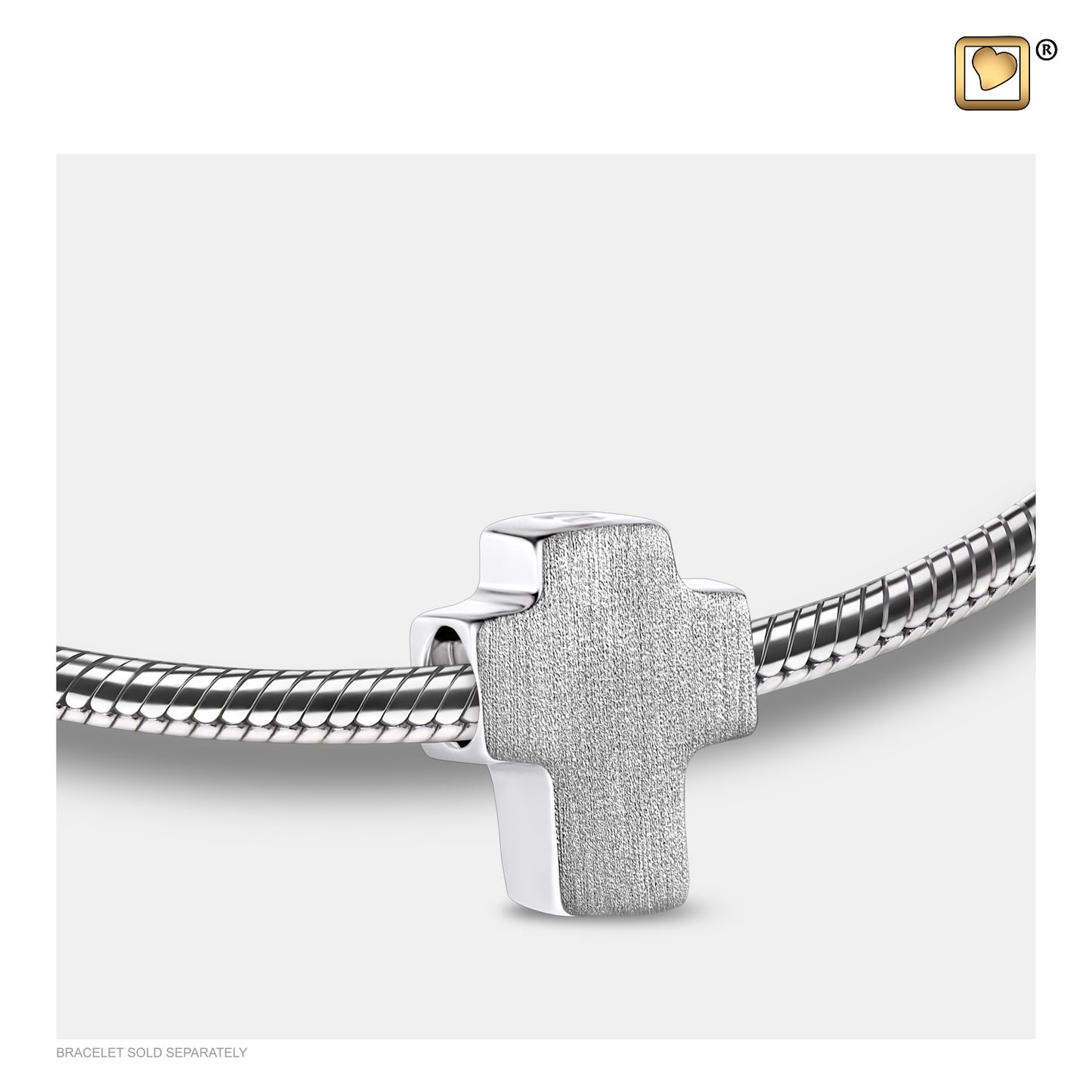 Bead: Cross - Rhodium Plated Two Tone - BD2050*