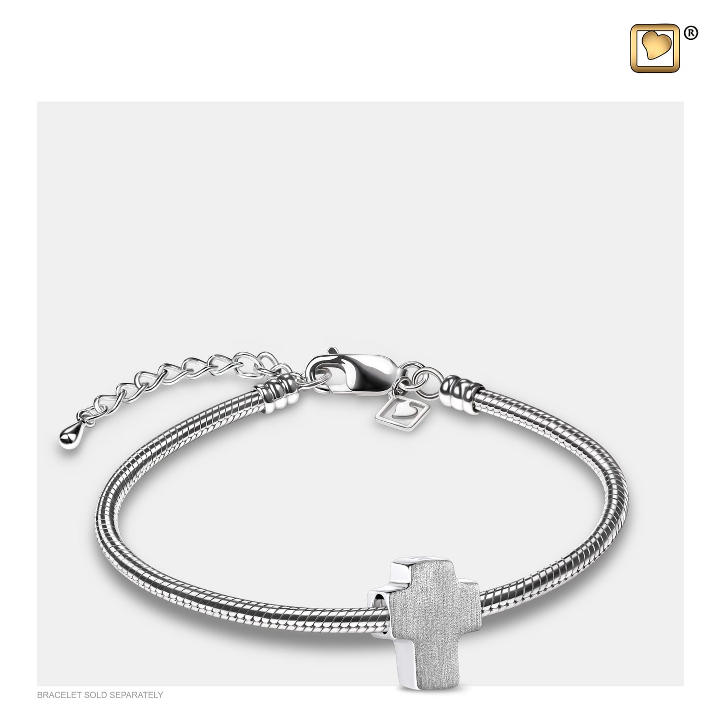 Bead: Cross - Rhodium Plated Two Tone - BD2050*