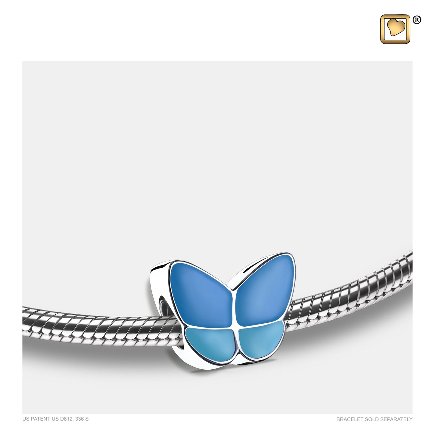 Bead: Wings Of Hope Blue - Enamel Rhodium Plated - BD2091