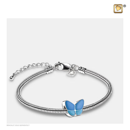 Bead: Wings Of Hope Blue - Enamel Rhodium Plated - BD2091