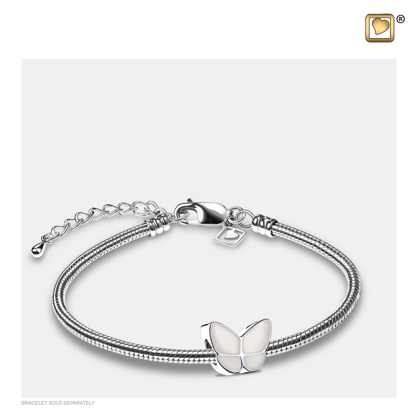 Bead: Wings Of Hope Pearl - Enamel Rhodium Plated - BD2092