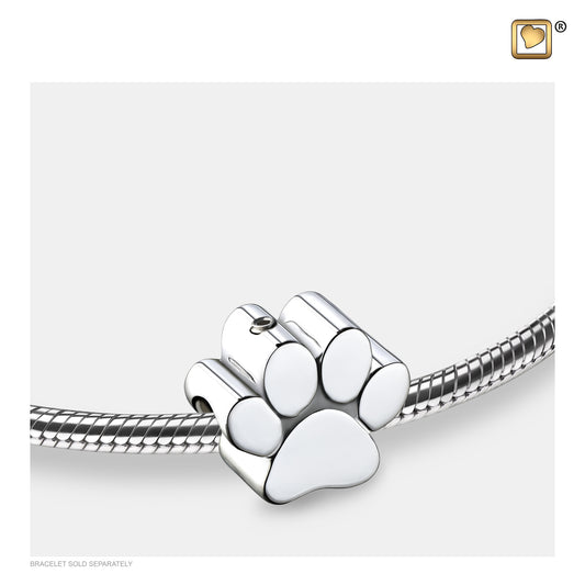 Bead: Paw - Rhodium Plated - BD2102