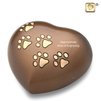 Heart w/Paws Bronze (Medium) - P630M