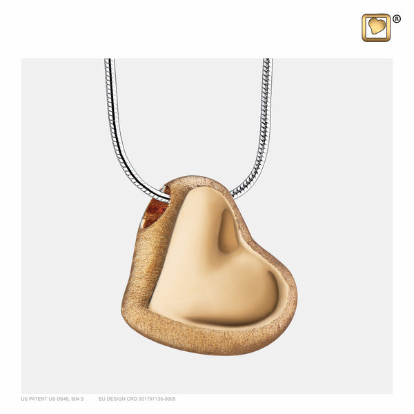 Pendant: Leaning Heart - Gold Vermeil Two Tone - PD1001