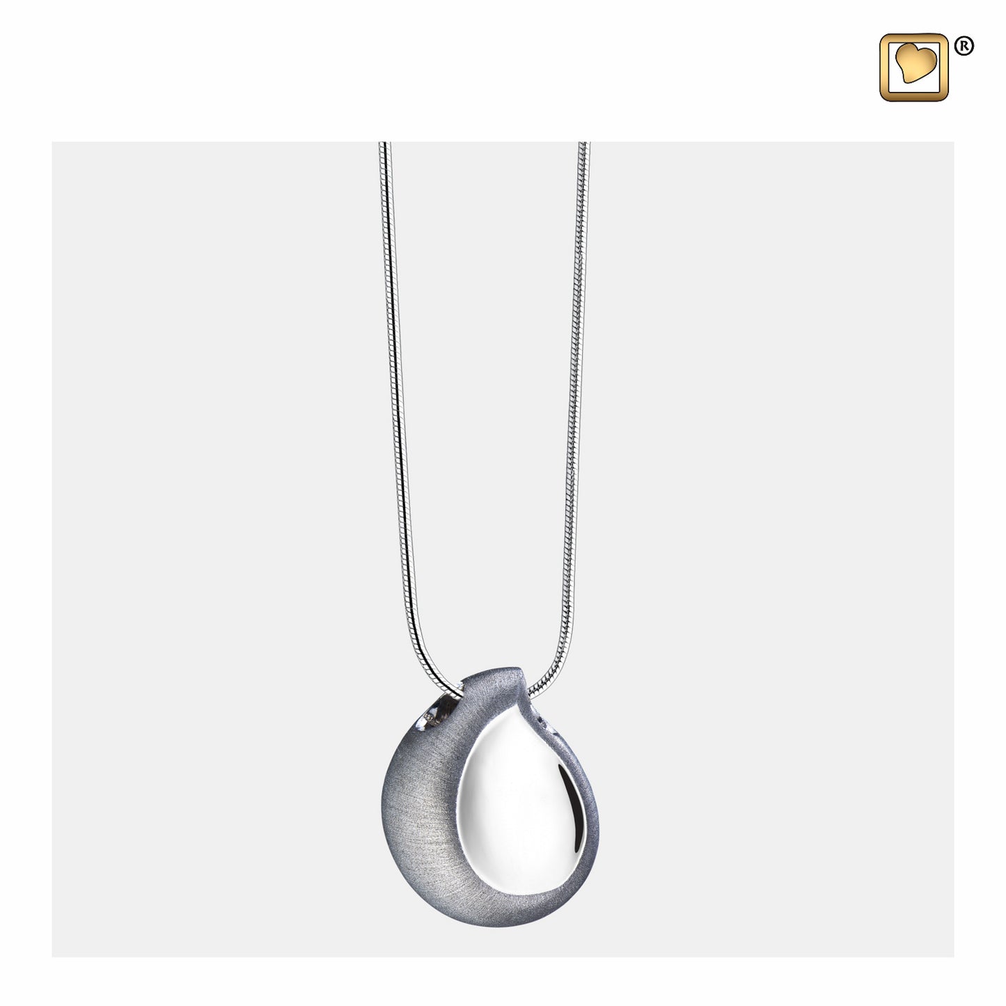 Pendant: TearDrop - Rhodium Plated Two Tone - PD1020