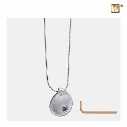 Pendant: TearDrop - Rhodium Plated Two Tone - PD1020