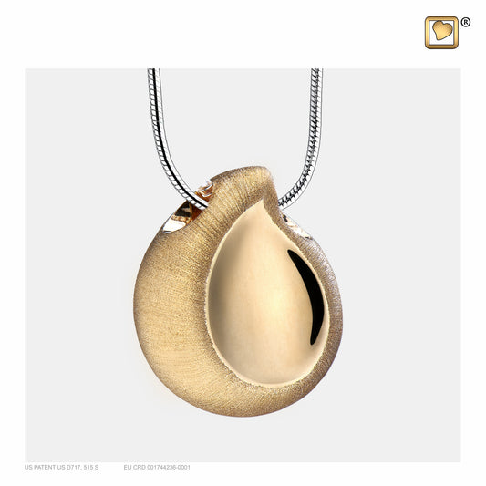 Pendant: TearDrop - Gold Vermeil Two Tone - PD1021