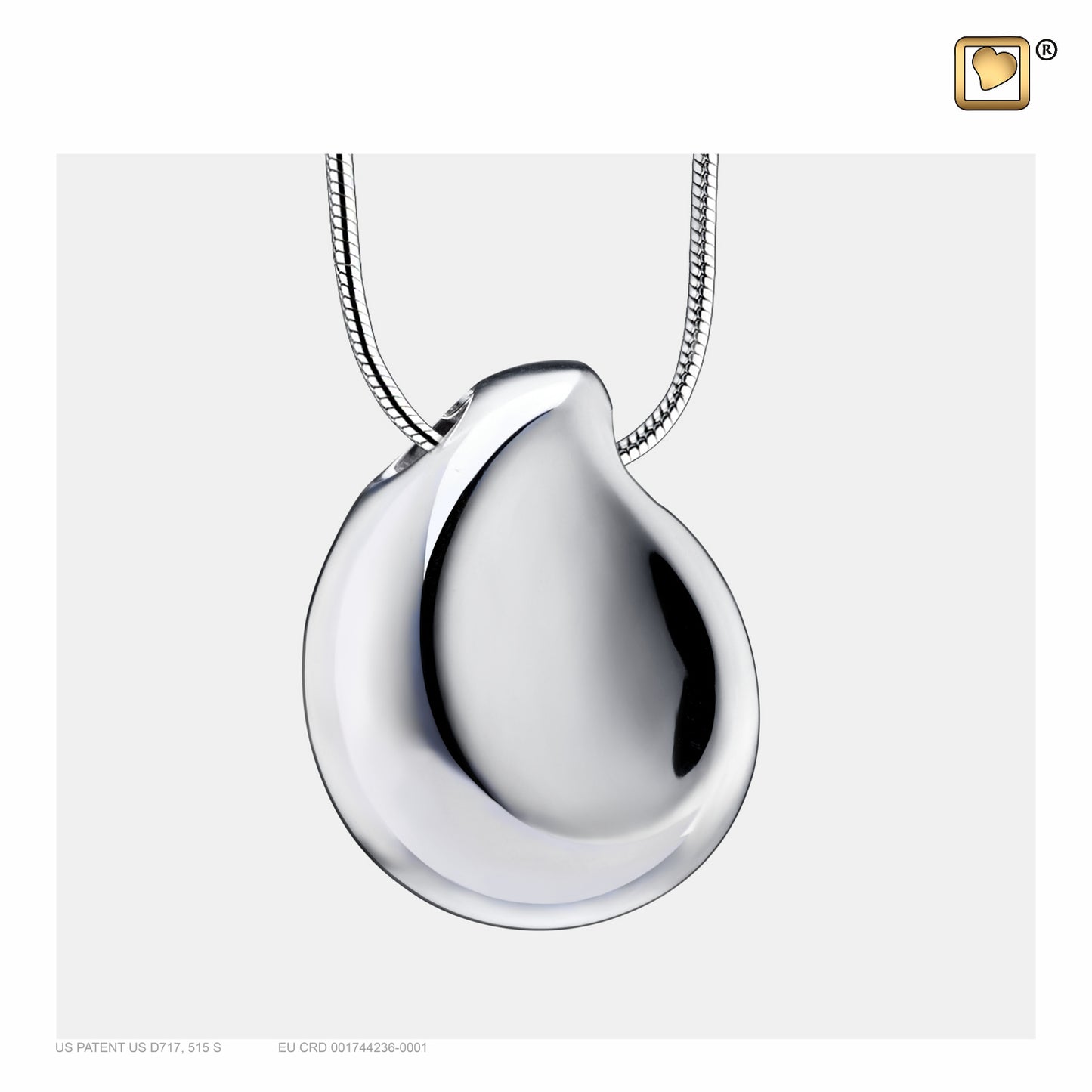 Pendant: TearDrop - Rhodium Plated - PD1022