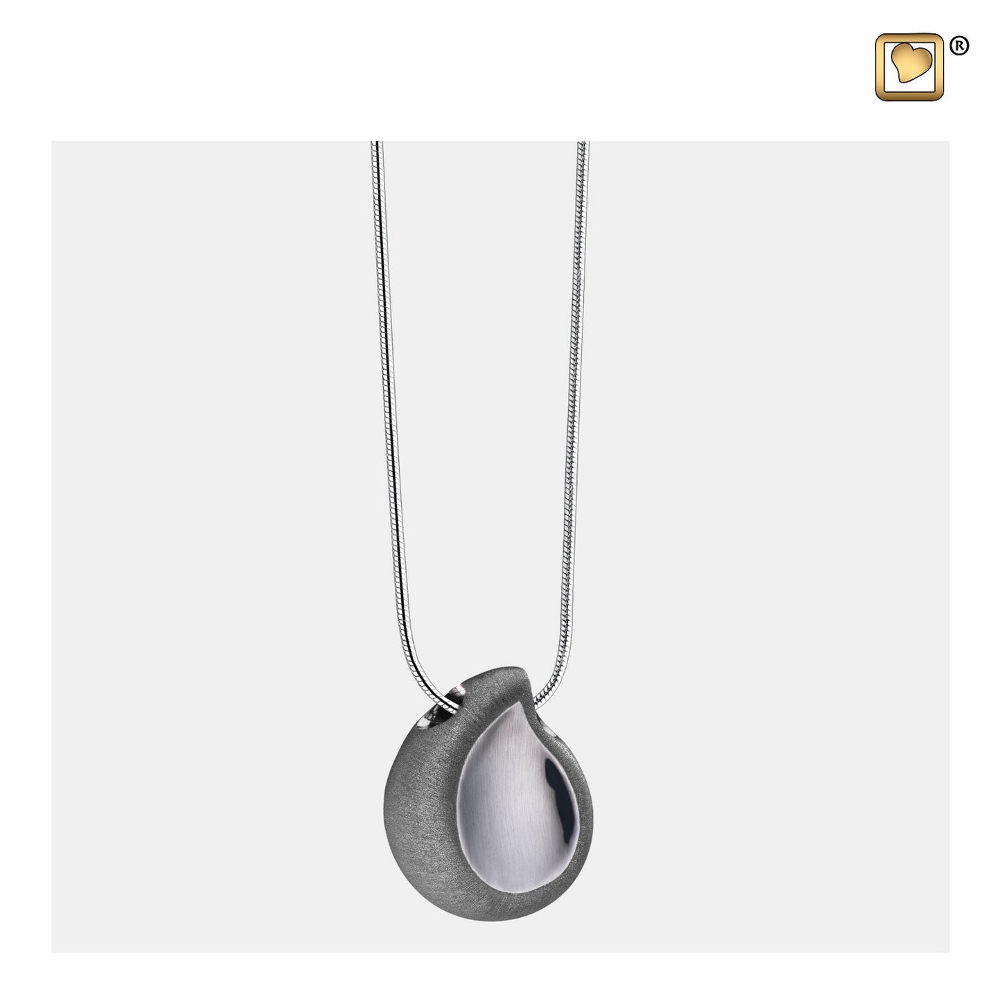 Pendant: TearDrop - Ruthenium Plated Two Tone - PD1023