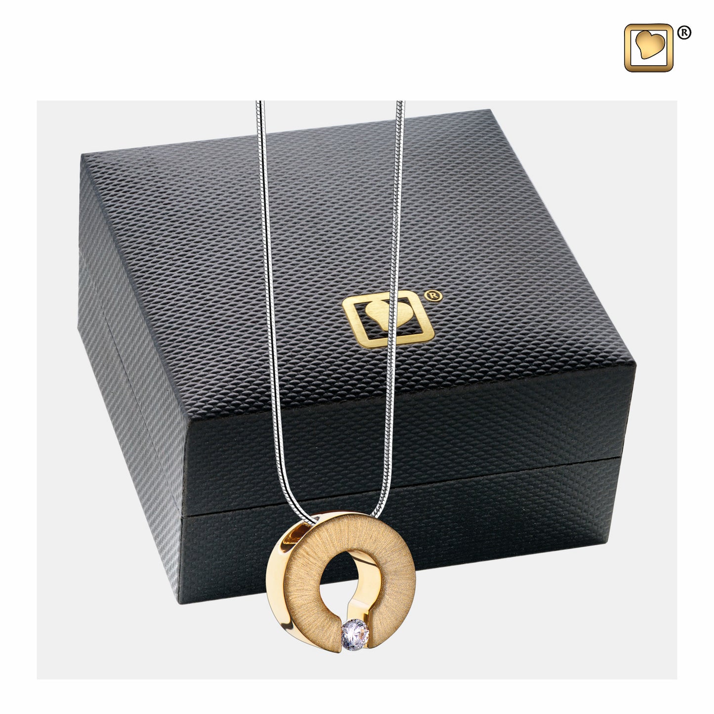 Pendant: Omega - Gold Vermeil Two Tone w/Clear Crystal - PD1041