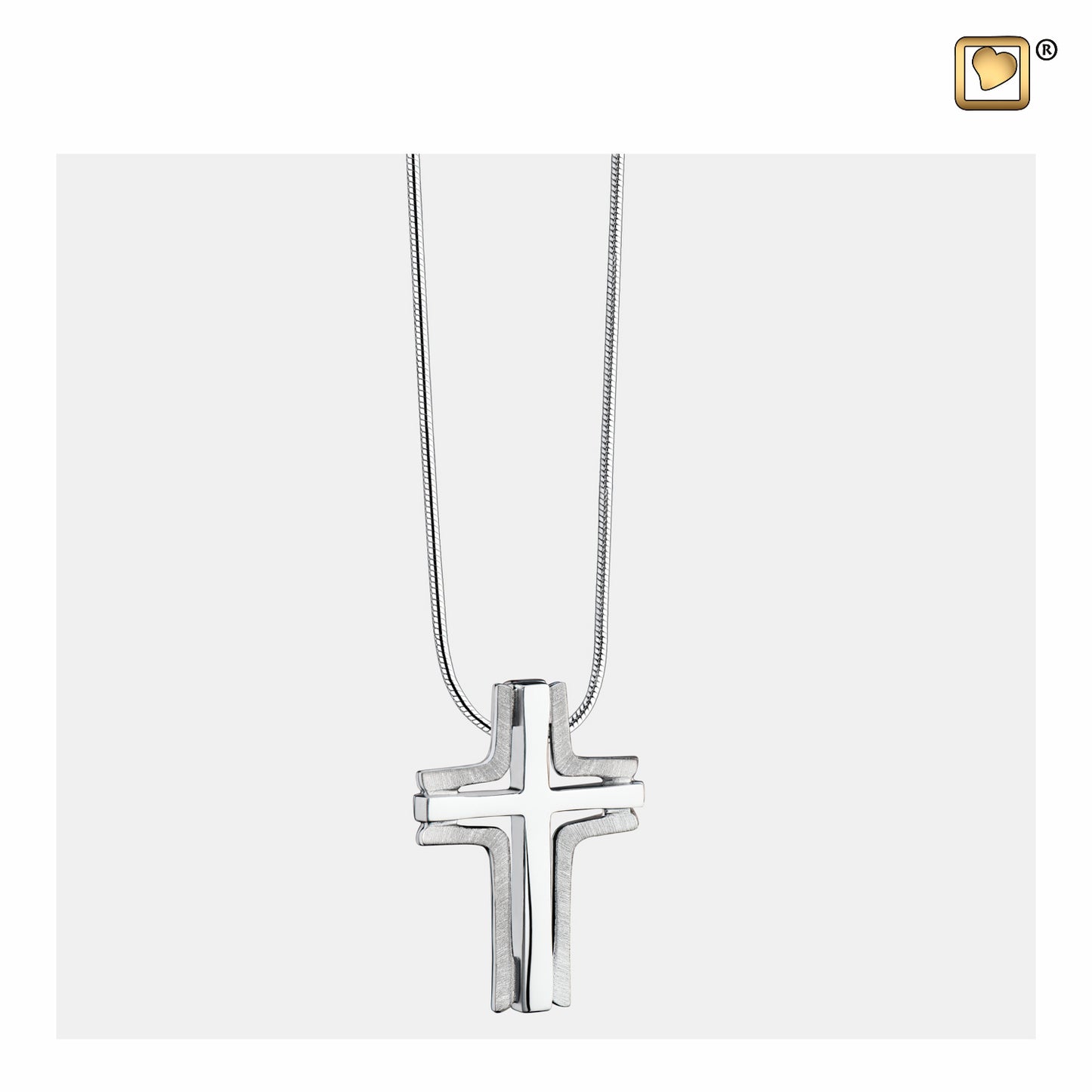 Pendant: Cross Elegant - Rhodium Plated Two Tone - PD1130