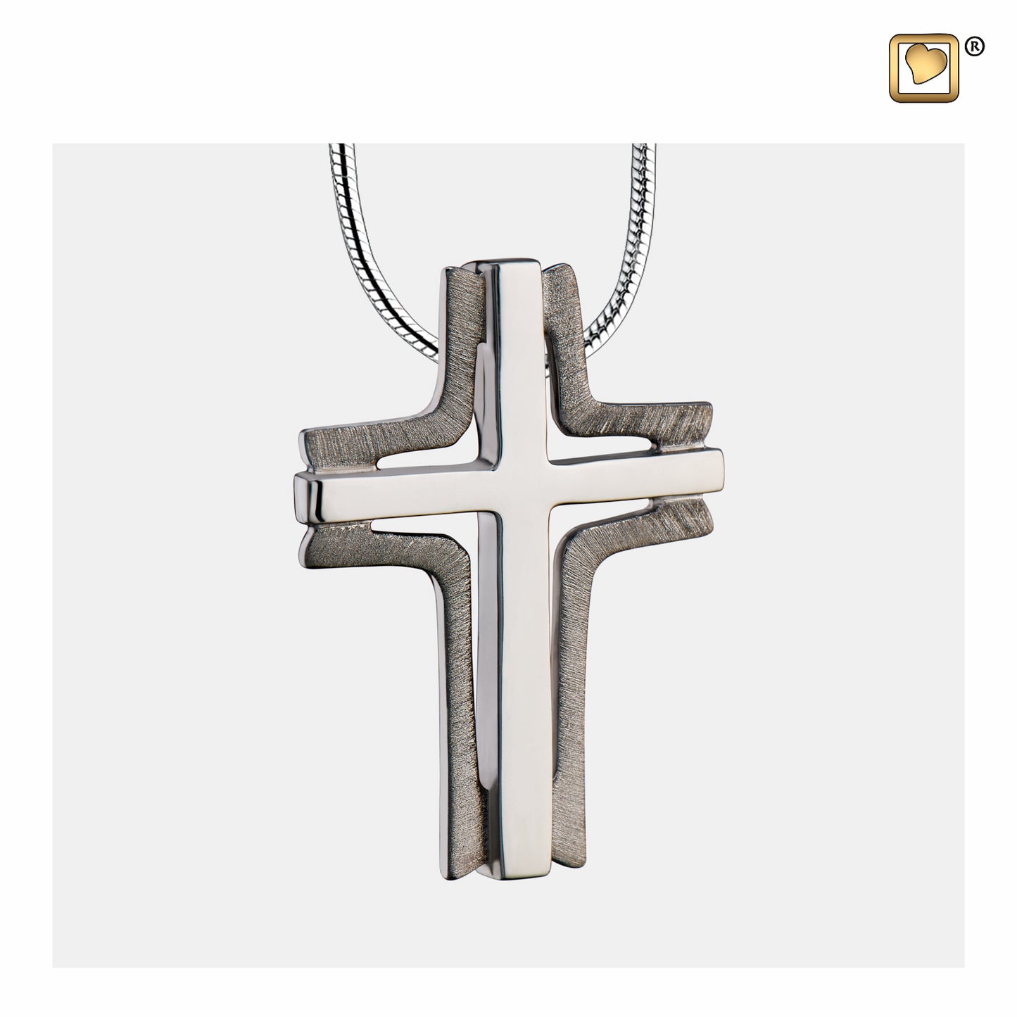 Pendant: Cross Elegant - Ruthenium Plated Two Tone - PD1131